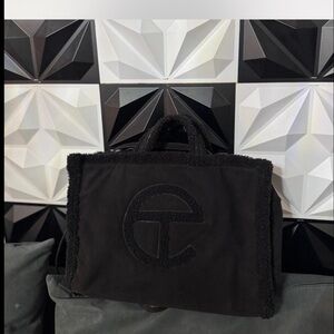 Telfar Black Textured Tote